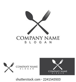 Spoon and fork logo and symbol vector