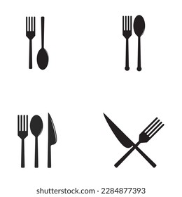 Spoon and fork logo and symbol vector