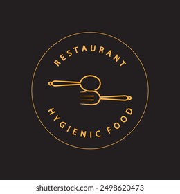 Spoon and fork logo and symbol vector