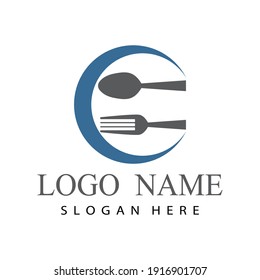 spoon and fork logo template illustration
