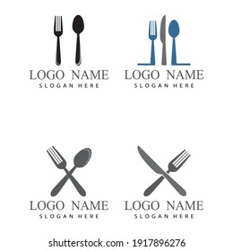 ilustración de la plantilla de logotipo de cuchara y bifurcación
