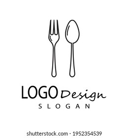 spoon and fork logo template illustration