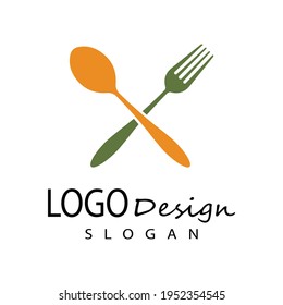 spoon and fork logo template illustration