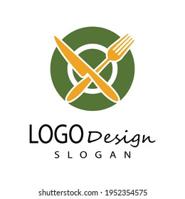 ilustración de la plantilla de logotipo de cuchara y bifurcación