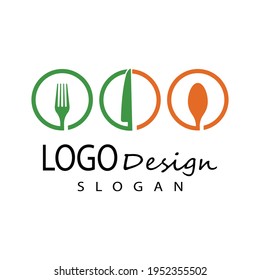 spoon and fork logo template illustration