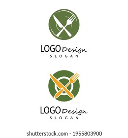 spoon and fork logo template illustration