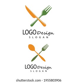 spoon and fork logo template illustration