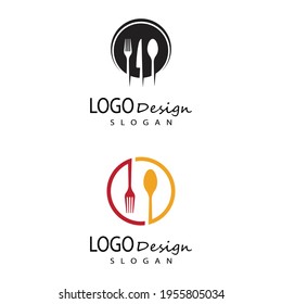 spoon and fork logo template illustration