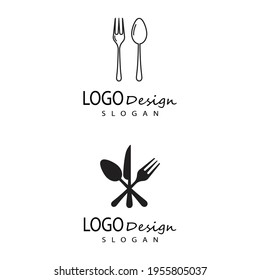 ilustración de la plantilla de logotipo de cuchara y bifurcación