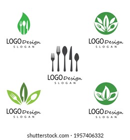 spoon and fork logo template illustration