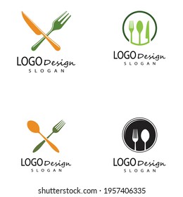spoon and fork logo template illustration