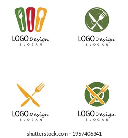 spoon and fork logo template illustration