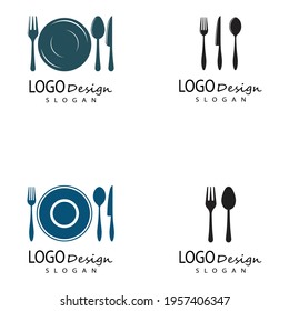 spoon and fork logo template illustration
