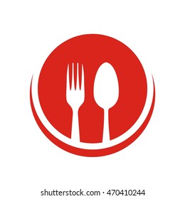 Spoon and fork logo vector