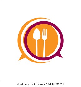 Spoon and Fork logo vector illustration for cafe or restaurant and cooking business