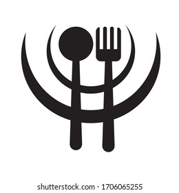 Löffel- und Gabellogo, Vektorvorlage