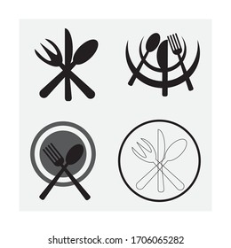 spoon and fork logo vektor template