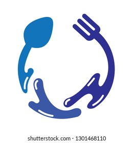spoon and fork logo, spoon and fork in water