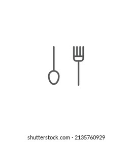 spoon and fork minimalist icon isolated white background