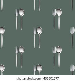 spoon and fork Pattern vector background