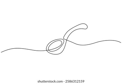 Spoon fork place mat one line drawing continuous, Single one line drawing spoon. Tableware concept. Continuous line draw design graphic vector illustration.