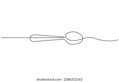Spoon fork place mat one line drawing continuous, Single one line drawing spoon. Tableware concept. Continuous line draw design graphic vector illustration.