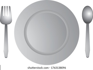 Spoon Gabel Platte graue Symbol Vektorgrafik