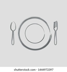 Spoon, Fork, and Plate icon 