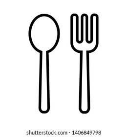 spoon - fork - plate icon vector design template