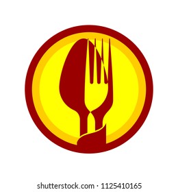 Spoon fork and plate on white background in vector EPS8