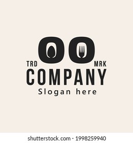 Spoon Fork Restaurant Dinner Dish Menu logo Design Illustration