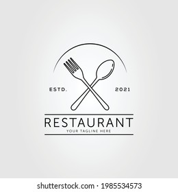 spoon fork restaurant eatery logo vector illustration design. cutlery outline symbol