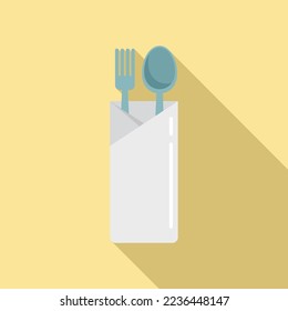 Löffelgabelrestaurant Symbol flache Vektorgrafik. Speisecafé. Kochplatte