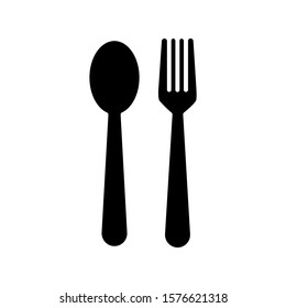 spoon and fork restaurant icon simple flat vector illustration eps10 isolated on white background