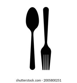 icono del restaurante de cuchara y horquilla simple ilustración vectorial plana eps 9 aislado en fondo blanco