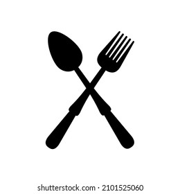 Icono del restaurante de la horquilla Spoon ilustración simple de vector plano fondo blanco aislado