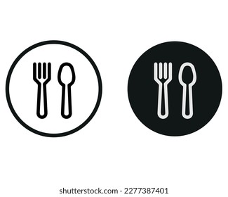 spoon and fork restaurant icon simple flat vector illustration isolated on white background