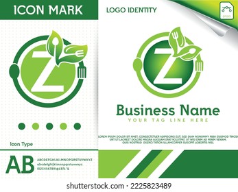 Spoon and fork restaurant letter Z logo template