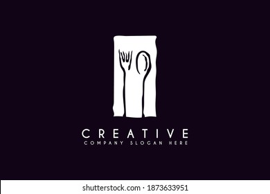 Ilustración vectorial del logotipo del restaurante de cuchara y tenedor. Diseño de elementos de plantilla de logotipos de cuchara y tenedor para alimentos y bebidas.