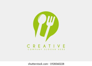 Spoon and fork restaurant logo design vector illustration. Spoon and fork food and drink logos template element design.