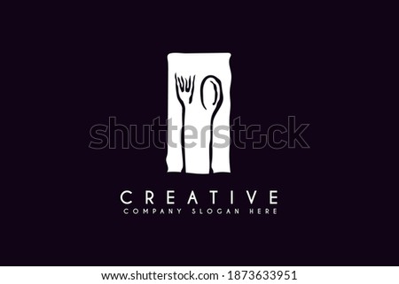 Spoon and fork restaurant logo design vector illustration. Spoon and fork food and drink logos template element design.