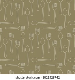 spoon and fork seamless pattern,good for textile,fabric,wrapping paper,print art,kitchen wallpaper.