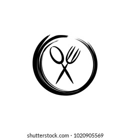 spoon fork shape logo vector illustration
