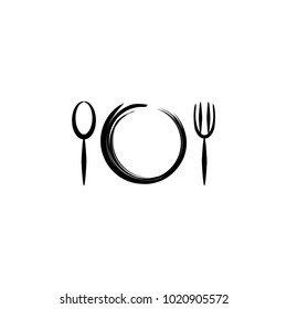 spoon fork shape logo vector illustration