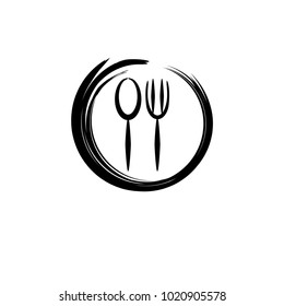 spoon fork shape logo vector illustration