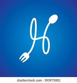 spoon & fork sign - restaurant logo theme