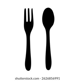 Spoon and fork silhouette illustration
