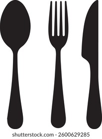 spoon and fork silhouette isolated icon design, vector illustration  graphic