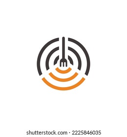 spoon fork simple geometric restaurant symbol vector
