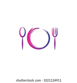 spoon fork sketch icon vector illustration